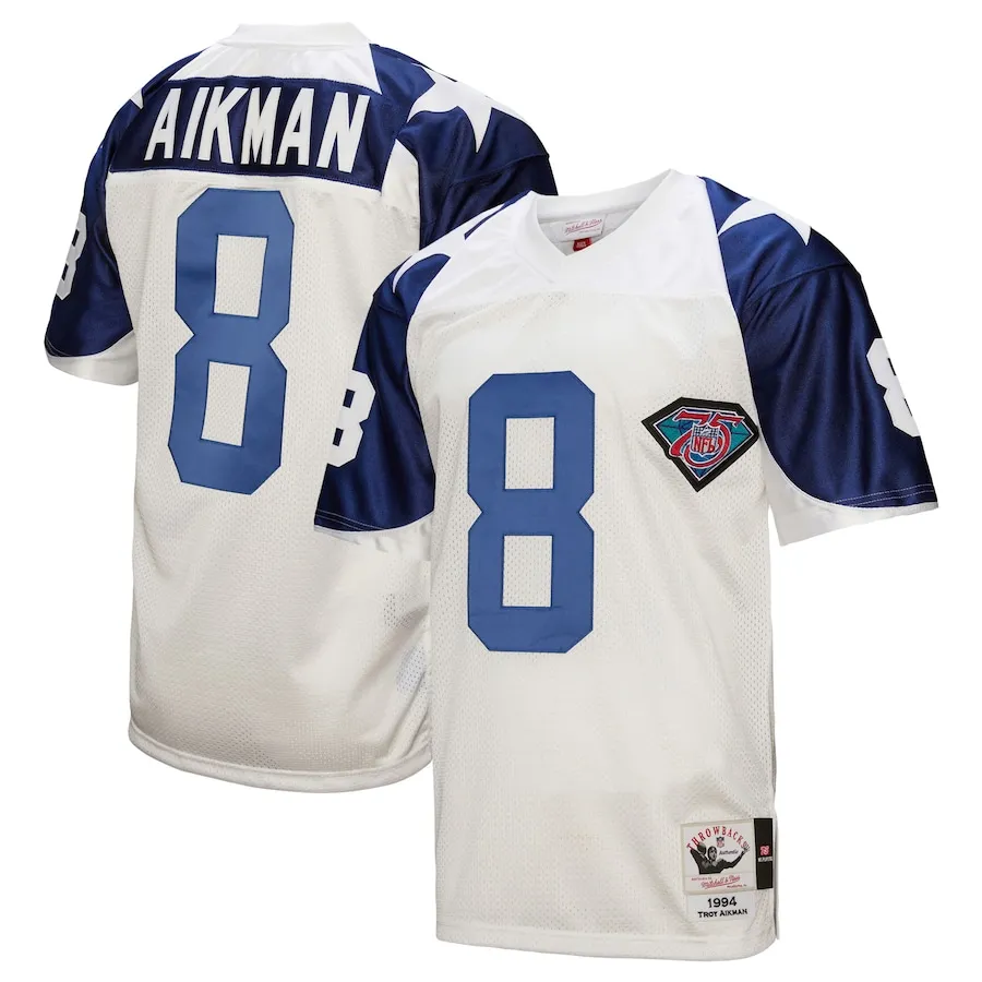 Troy Aikman Dallas Cowboys 1994 Mitchell &amp Ness Authentic Throwback Retired Player Jersey - White