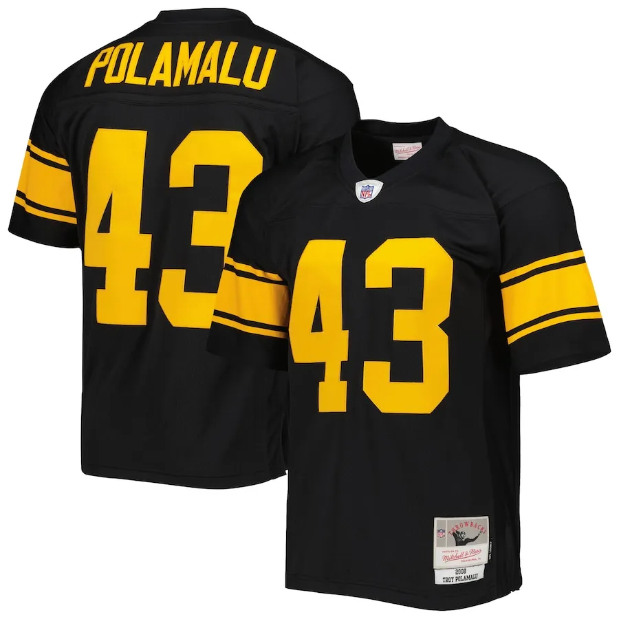 Troy Polamalu Pittsburgh Steelers Mitchell &amp Ness Legacy Replica Jersey - Black 3924