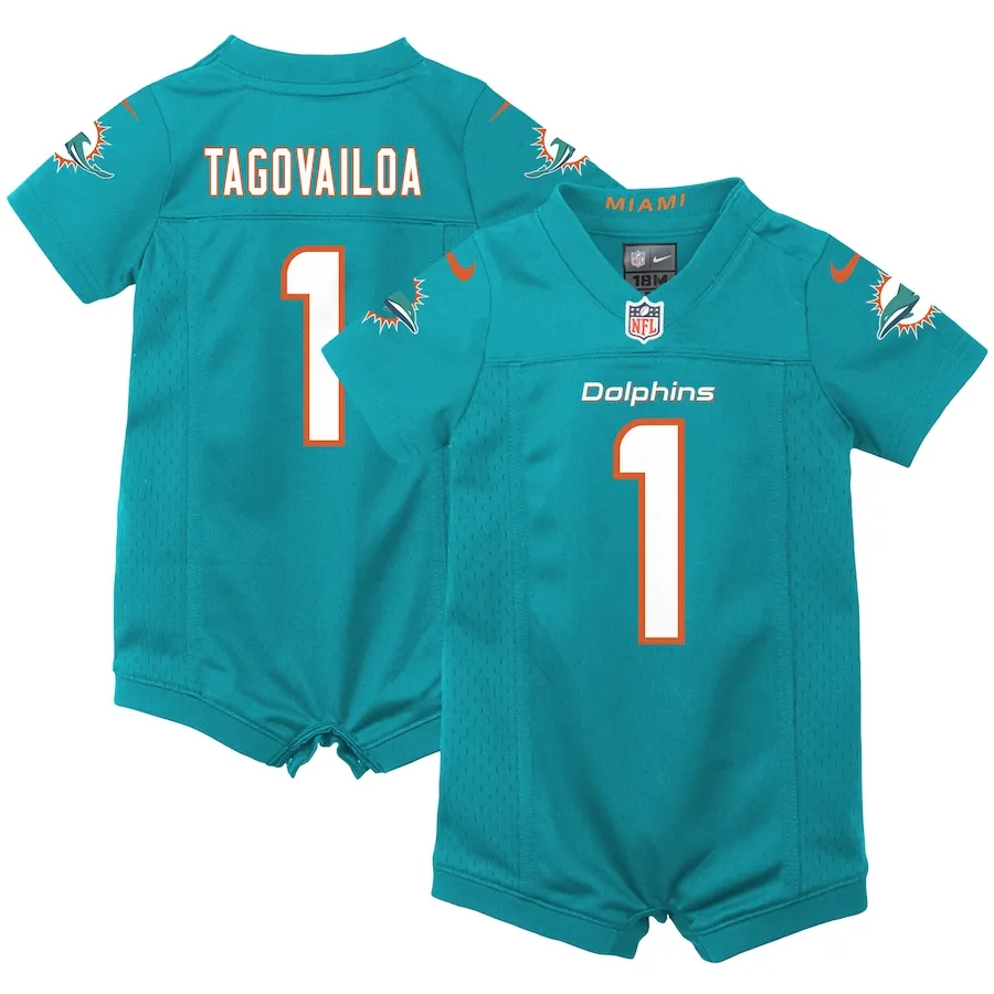 Tua Tagovailoa Miami Dolphins Nike Newborn &amp Infant Game Romper Jersey - Aqua
