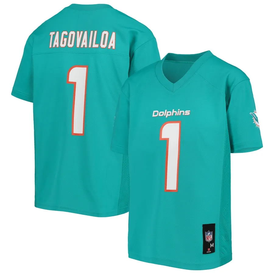 Tua Tagovailoa Miami Dolphins Youth Replica Player Jersey - Aqua