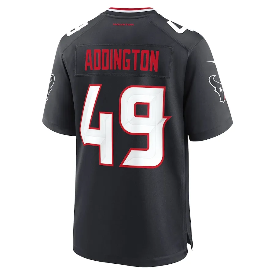 Tucker Addington Houston Texans Nike Team Game Jersey -  Navy