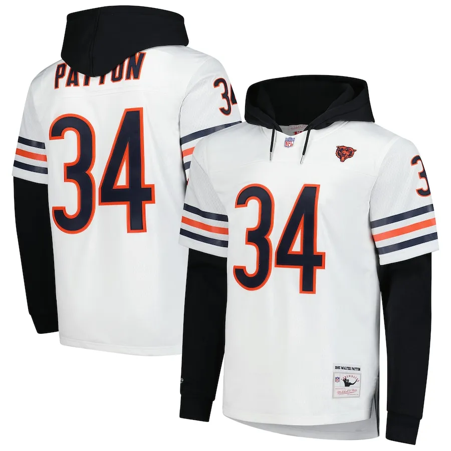 Walter Payton Chicago Bears Mitchell &amp Ness Player Name &amp Number Hoodie Legacy Jersey - White