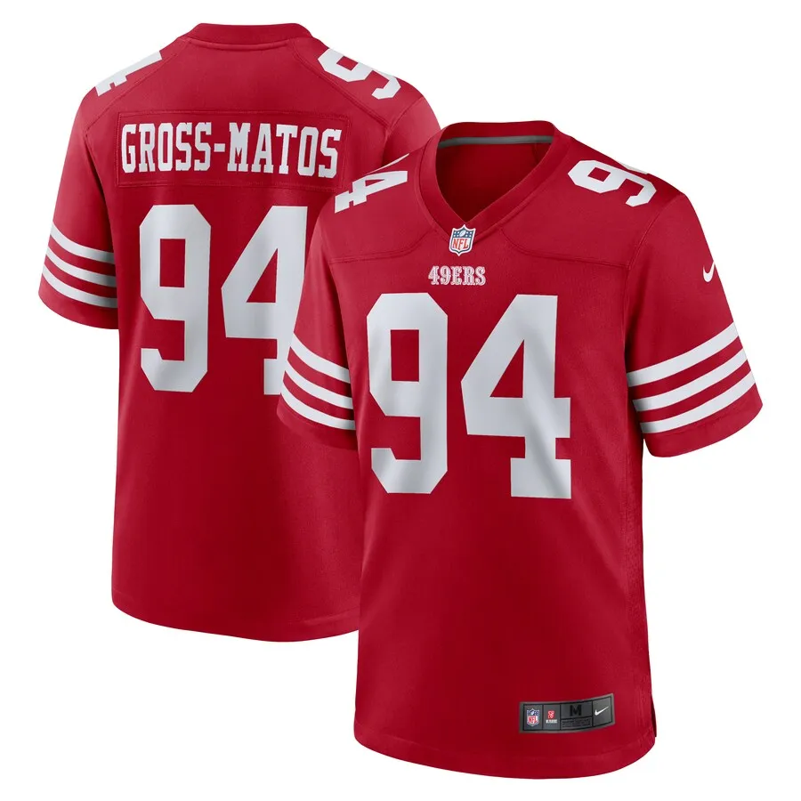 Yetur Gross-Matos San Francisco 49ers Nike Team Game Jersey -  Scarlet