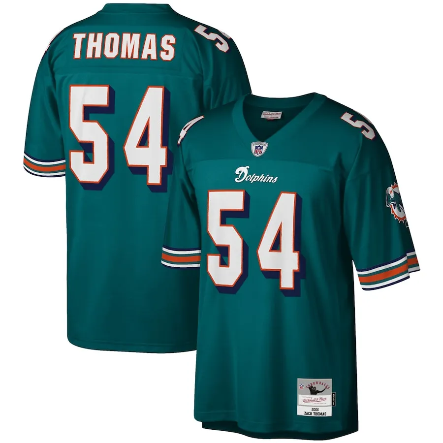 Zach Thomas Miami Dolphins Mitchell &amp Ness Legacy Replica Jersey - Aqua