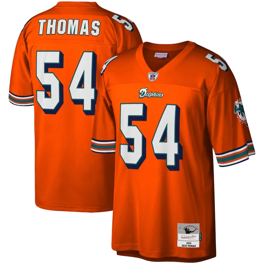 Zach Thomas Miami Dolphins Mitchell &amp Ness Legacy Replica Jersey - Orange