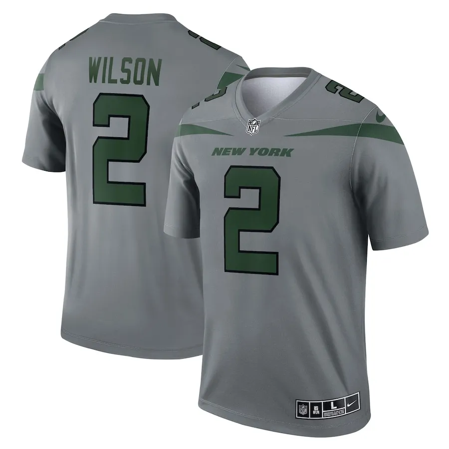 Zach Wilson New York Jets Nike Inverted Legend Player Performance Top -  Gray